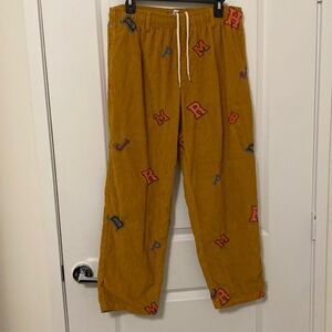 Urban Outfitters Embroidered Varsity Letter Corduroy Beach Pants